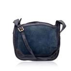 Gucci - Vintage Navy Blue Suede and Leather - Schoudertas