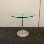 Glazen bijzet tafel, (hxb) 40x45 cm, Metaform Bon, Huis en Inrichting, Gebruikt