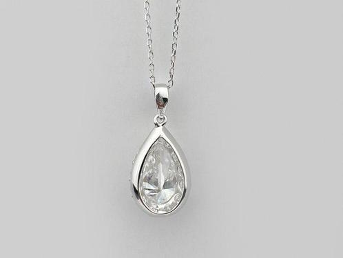 Ketting met hanger - 14 karaat Witgoud - 2.67ct. tw. Diamant, Handtassen en Accessoires, Antieke sieraden