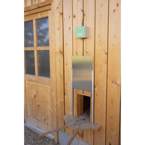 Kippen-schuifdeur 430 x 400 mm aluminium - incl guide rails, Dieren en Toebehoren, Pluimvee | Toebehoren, Nieuw