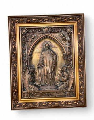 R. Badia - Plaque - Grand relief encadré - Jésus sacré cœur