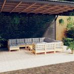 vidaXL 12-delige Loungeset met grijze kussens grenenhout, Tuin en Terras, Tuinsets en Loungesets, Verzenden, Nieuw, Loungeset