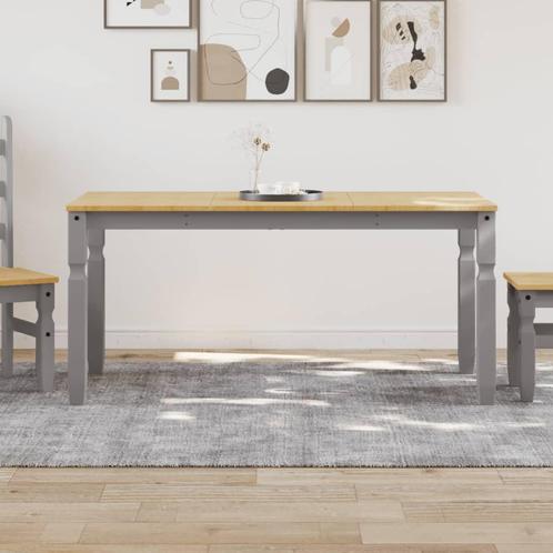 vidaXL Eettafel Corona 160x80x75 cm massief grenenhout grijs, Huis en Inrichting, Tafels | Eettafels, Nieuw, Verzenden
