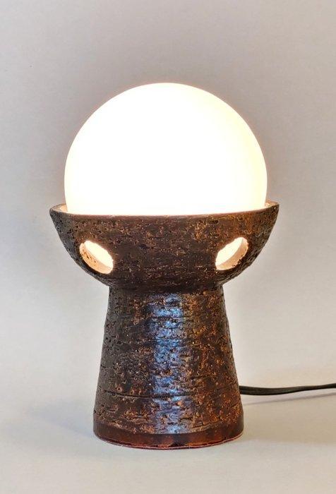 Lampe de table vintage en céramique avec sphère en verre, Antiquités & Art, Art | Objets design
