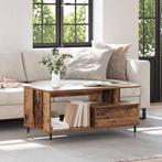 vidaXL Salontafel met lade Oudhout 90 x 49 x 45 cm Bewerkt, Huis en Inrichting, Verzenden, Nieuw