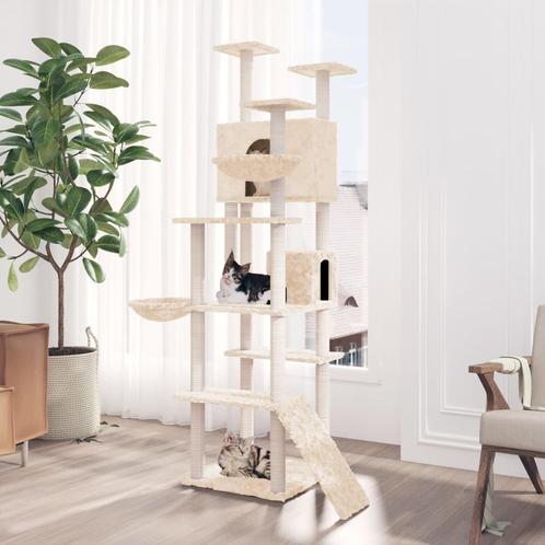 vidaXL Kattenmeubel met sisal krabpalen 191 cm crèmekleurig, Dieren en Toebehoren, Katten-accessoires, Nieuw, Verzenden