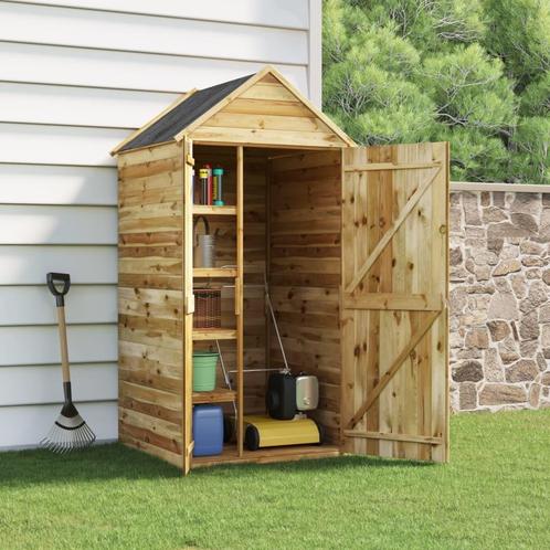 vidaXL Tuinschuur met deur 107x107x220 cm geïmpregneerd, Tuin en Terras, Tuinhuizen, Nieuw, Verzenden