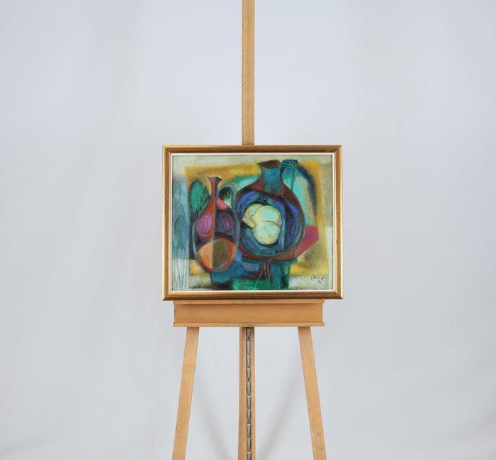 Len Bombeeck-Landzaat (1917-2006) - Vazen citroen abstract, Antiek en Kunst, Kunst | Schilderijen | Modern