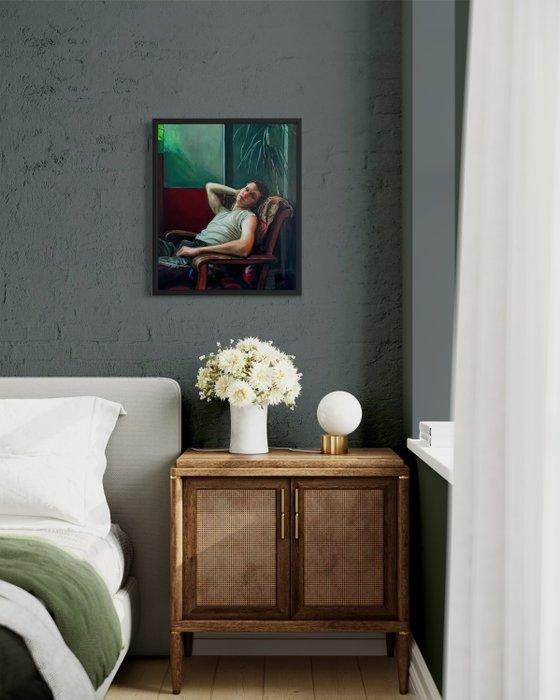 Per Vilt - Recline, Antiek en Kunst, Kunst | Schilderijen | Modern