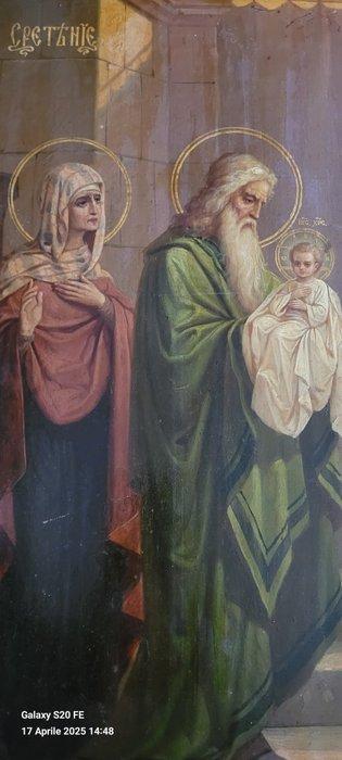 Icoon - Intrede van Christus in de tempel - Hout, Antiek en Kunst, Kunst | Niet-Westerse kunst