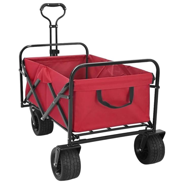 vidaXL Opvouwbare Handtrolley Rood 89 x 63 x 96 cm, Bricolage & Construction, Outillage | Outillage à main, Envoi