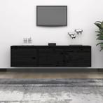 vidaXL Tv-meubelen 3 st massief grenenhout zwart, Nieuw, Verzenden