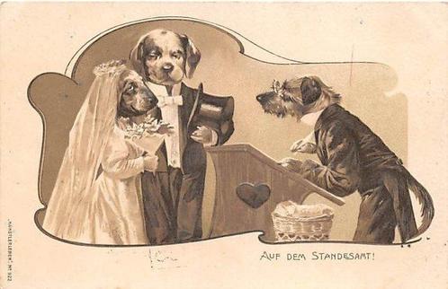 Chiens de chien sur le thème fantastique - Carte postale, Verzamelen, Postkaarten | Buitenland