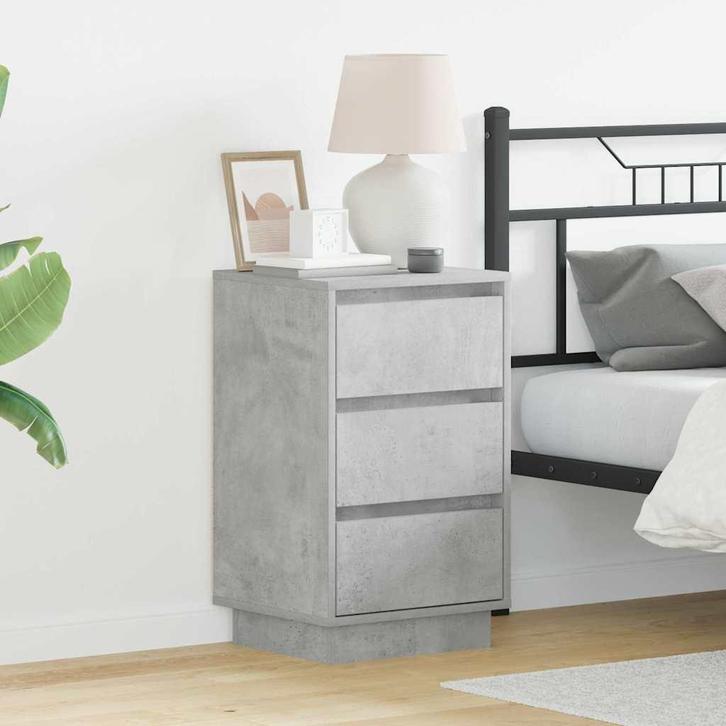vidaXL Nachtkastje met lade Beton Grijs 39 x 34.5 x 65 cm, Huis en Inrichting, Slaapkamer | Nachtkastjes, Nieuw, Verzenden