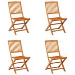 vidaXL Tuinstoelen 4 st inklapbaar massief eucalyptushout, Tuin en Terras, Tuinstoelen, Verzenden, Nieuw