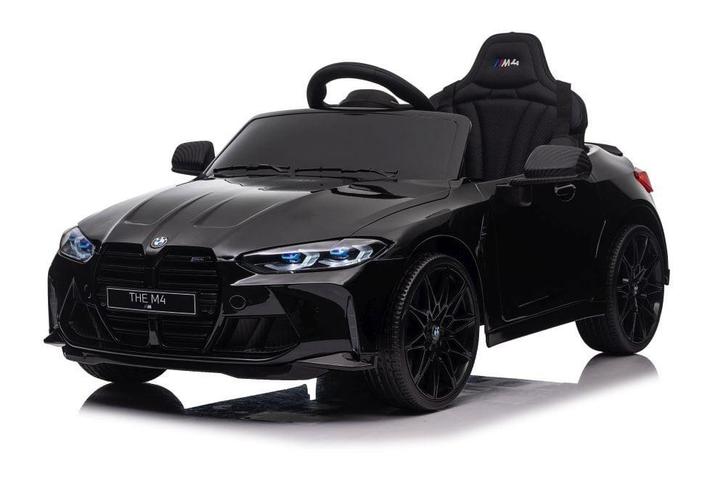 BMW M4, 12 volt elektrische kinderauto, Leder zitje, Rubbere, Kinderen en Baby's, Speelgoed | Buiten | Accuvoertuigen, Ophalen of Verzenden