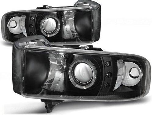 Koplampen DODGE RAM 94-01 ANGEL EYES ZWART, Auto-onderdelen, Verlichting, Nieuw, Ophalen of Verzenden