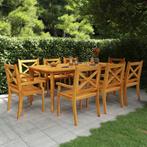 vidaXL 9-delige Tuinset massief acaciahout, Verzenden, Nieuw, Tuinset