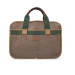 Gucci - Vintage Beige Monogram Canvas Web Handles Handbag -