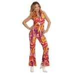 Disco 70S Jumpsuit Gekleurd Dames, Kleding | Dames, Carnavalskleding en Feestkleding, Nieuw, Verzenden