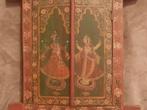 Raamluiken versierd met Krishna en lakshmi - Hout - India -, Antiek en Kunst