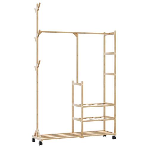 vidaXL Kledingrek met schappen en wielen 100x38x175,5 cm, Huis en Inrichting, Kasten | Kleerkasten, Nieuw, Verzenden