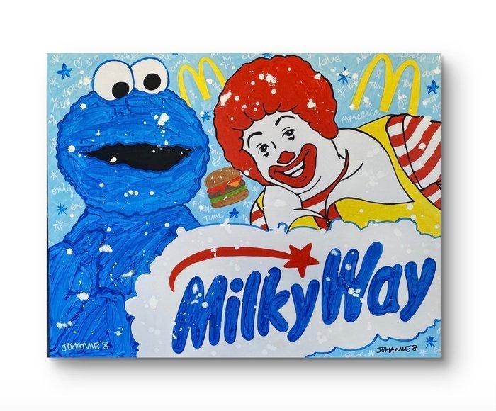 JOHANNE 8 (1974) - JUNK FOOD ADDICT, Antiek en Kunst, Kunst | Schilderijen | Modern