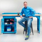 Datona Werkbank PRO 200 cm met werkplaatskast - blauw -, Doe-het-zelf en Bouw, Werkbanken, Ophalen of Verzenden, Nieuw