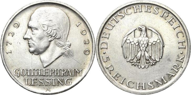 5 Reichsmark 1929 (MuntenenBankbiljetten-Duitslandvanaf1871), Postzegels en Munten, Munten | Europa | Niet-Euromunten, België