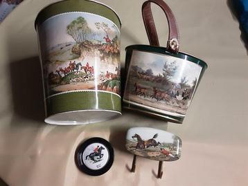limoge porselein - Bureauset  (4) - papierbak, kapstok,, Antiek en Kunst, Curiosa en Brocante