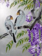 Ksavera - Japanese wisteria J435 - triptych - original, Antiek en Kunst, Kunst | Schilderijen | Modern