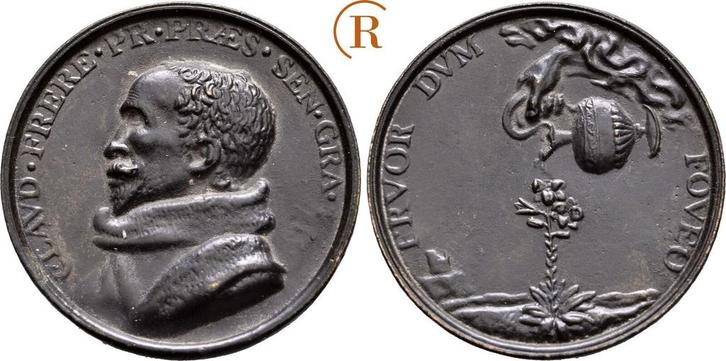 Bronzegußmedaille auf Claude de Frere o J, 1624 Frankreich:, Postzegels en Munten, Penningen en Medailles, Verzenden