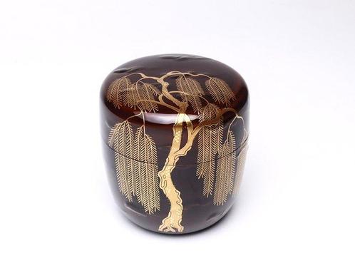 Tea Caddy Willow Maki-e with Silver Interior - Hosokawa, Antiek en Kunst, Antiek | Overige Antiek