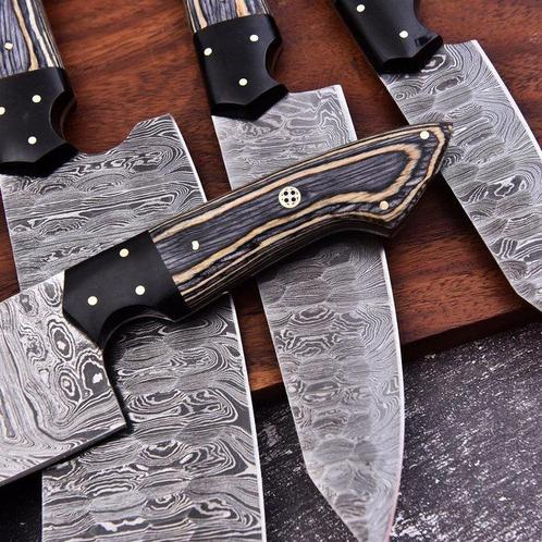Keukenmes - Chefs knife - Hardhout, zwart g 10 en gevouwen, Antiek en Kunst, Antiek | Keukengerei
