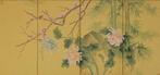 Écran pliable - Soie, Bois laqué, Métal doré - Chine -