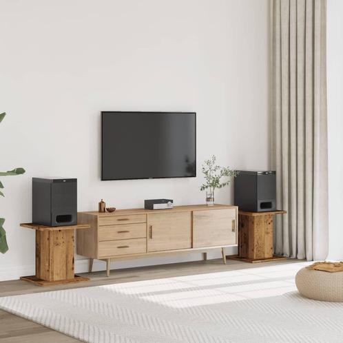 vidaXL Speakerstandaards 2 st 30x30x40 cm bewerkt hout oud, Audio, Tv en Foto, Luidsprekerboxen, Nieuw, Verzenden