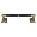 Deurgreep brons antiek met dubbel ebbenhouten handvat 225 mm, Nieuw, Overige materialen, Klink of Kruk