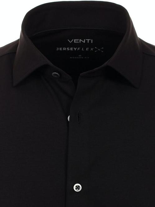 Venti Jerseyflex Overhemd Zwart Modern Fit 123963800-800, Kleding | Heren, T-shirts, Verzenden