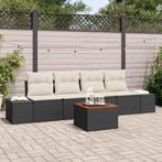 vidaXL Tuinbank Set met opslag 5 pcs Zwart en Crème poly, Tuin en Terras, Verzenden, Nieuw