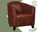Leren fauteuil Press, Huis en Inrichting, Fauteuils, Nieuw, Ophalen of Verzenden, Eigentijds, Klassiek, Retro, Romantisch, Vintage