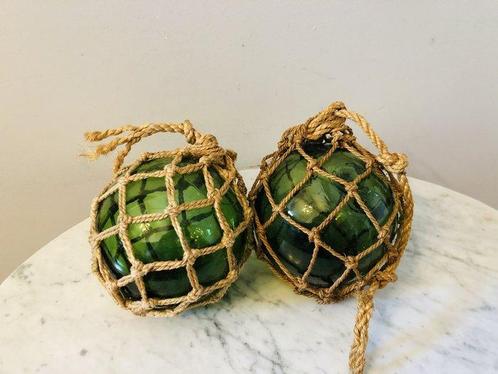 Boules de chalut en verre. (5) - Verre et corde. -, Antiek en Kunst, Curiosa en Brocante