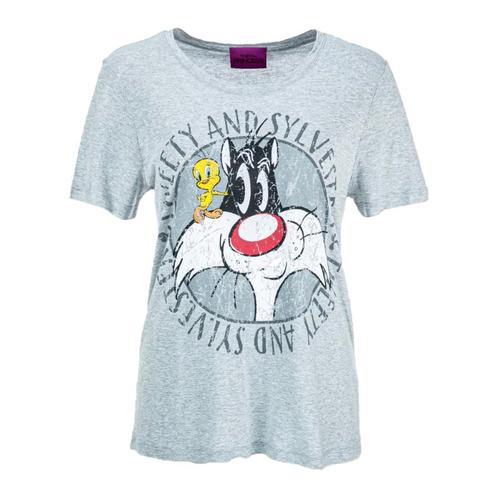 Frogbox • grijs Sylvester en Tweety t-shirt • 36, Kleding | Dames, Blouses en Tunieken, Verzenden