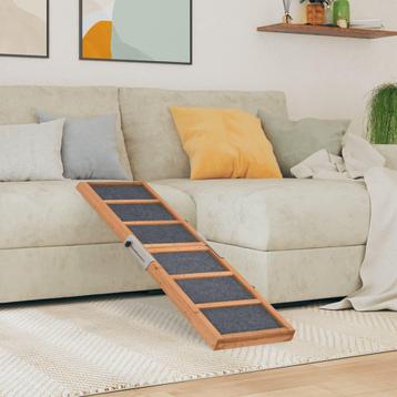 vidaXL Hondenloopplank 120x30 cm massief vurenhout grijs, Verzenden
