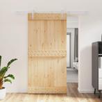 vidaXL Schuifdeur met beslag 100x210 cm massief grenenhout, Doe-het-zelf en Bouw, Deuren en Vliegenramen, Verzenden, Nieuw