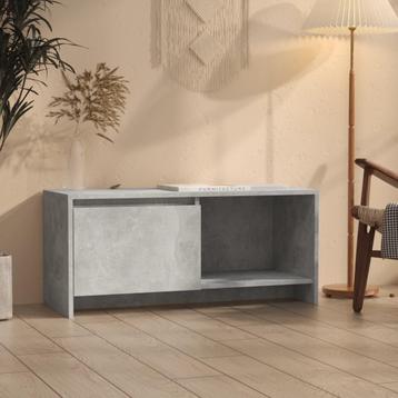 vidaXL Tv-meubel 90x35x40 cm bewerkt hout betongrijs, Huis en Inrichting, Kasten |Televisiemeubels, Verzenden, Nieuw