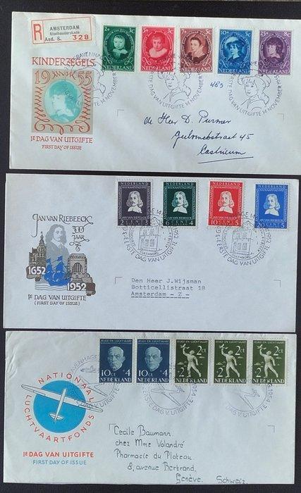 Nederland 1952/1955 - Kleine selectie Eerste dag enveloppen, Postzegels en Munten, Postzegels | Nederland