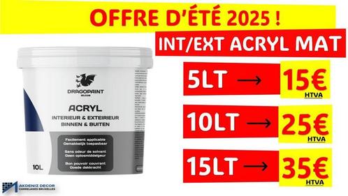 PEINTURE ACRYL PROMO BLANC MAT INT/EXT, Doe-het-zelf en Bouw, Verf, Beits en Lak, Ophalen