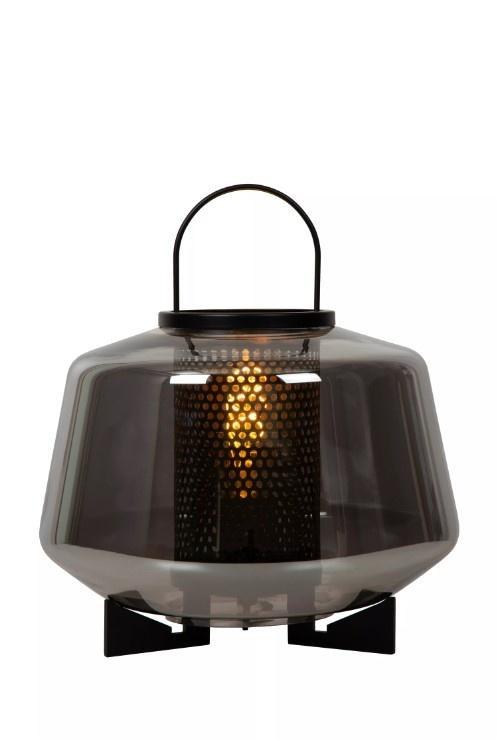Lucide SISKA - Tafellamp - 1xE27 - Fumé, Maison & Meubles, Lampes | Lampes de table, Envoi