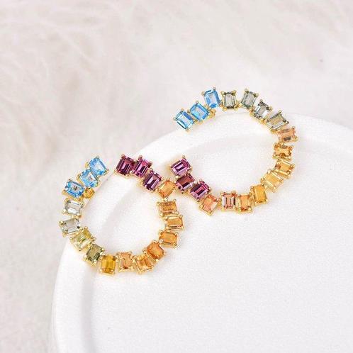 Zonder Minimumprijs - Oorbellen Zilver - Gemengde edelstenen, Handtassen en Accessoires, Oorbellen