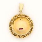 Pendentif - 14 carats Or jaune Diamant (Naturelle) - Robijn